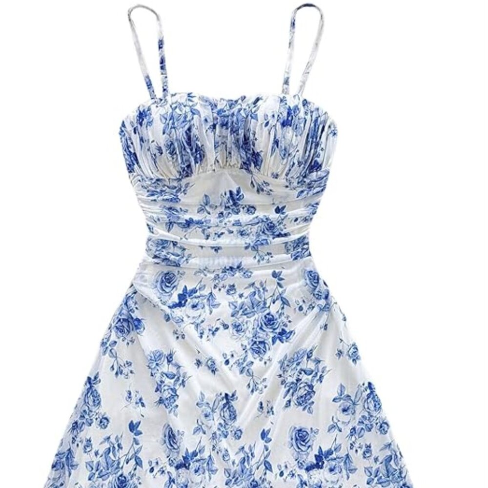 NWT Blue floral Dress size 4